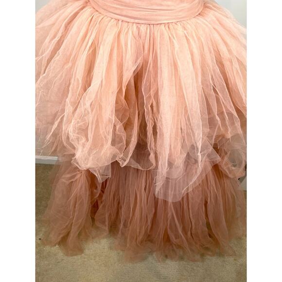 Bronx and Banco Anna Pink Tiered Tulle Maxi Dress Size Medium - Picture 8 of 16